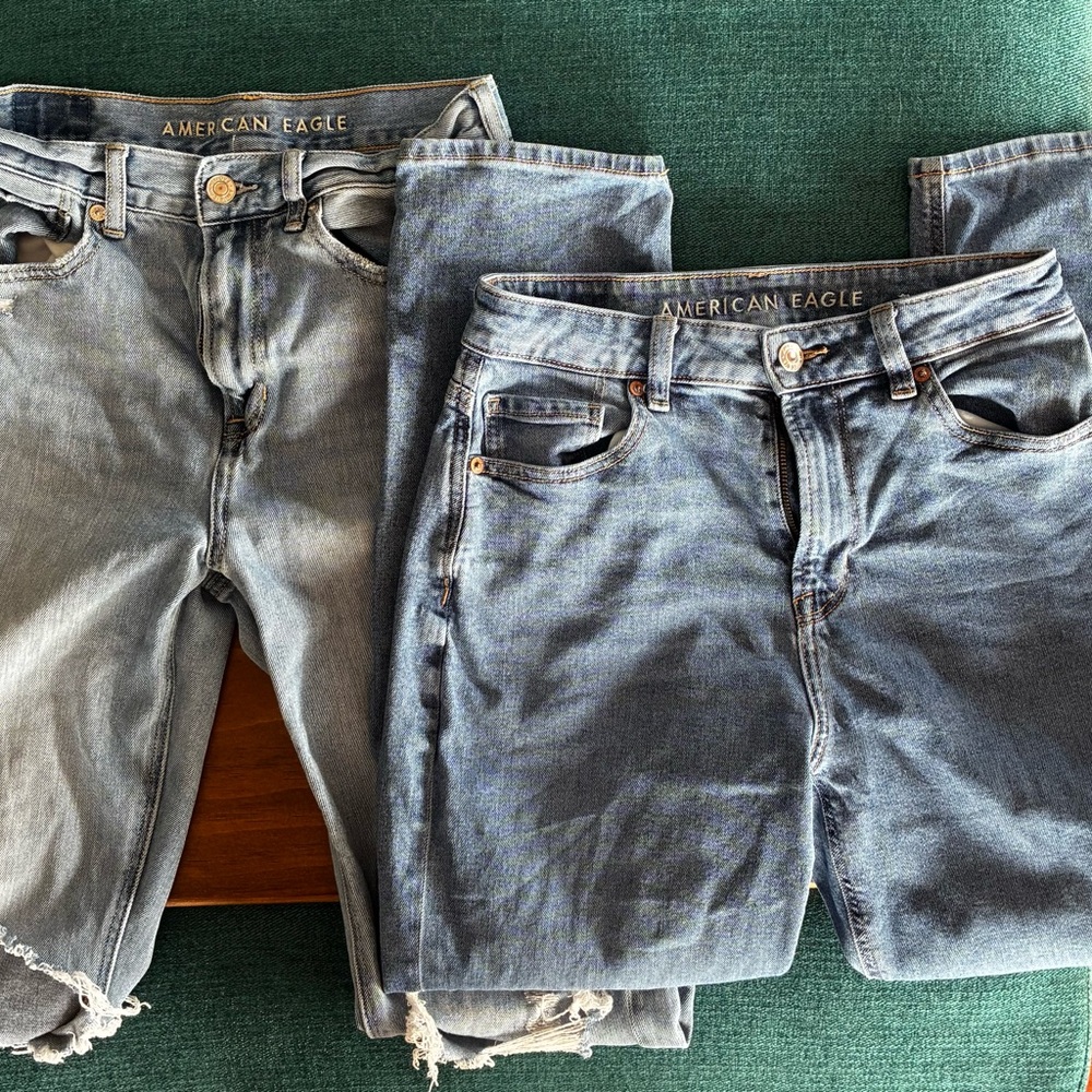 American Eagle Outfitters girls  Gray and Blue Slim Jeans